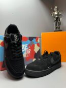 Nike | Air Force 1 Siyah Süet Sneaker Özel Desenli Logo 2025