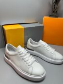 Prada | Hakiki Deri Beyaz Sneaker Metal Topuk Detaylı 2025